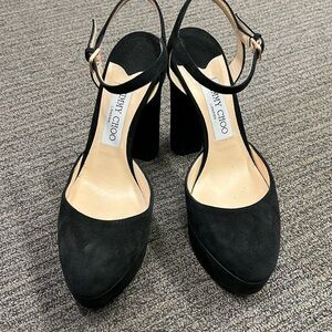 Jimmy Choo black suede platform